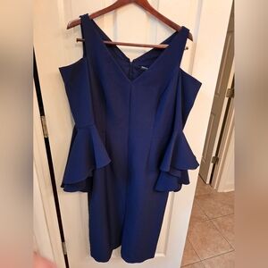 Maggy London Bell Sleeve Blue Dress in Size 14